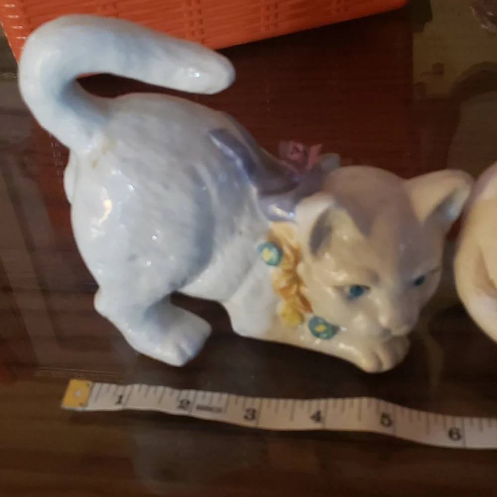 Vintage set of 3 white Kitten Cats home decor - Picture 15 of 16